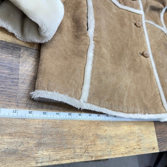 Bernardo Suede Sherpa Patchwork Coat Womens XLP Southwestern Fall Winter Warm - Picture 7 of 16